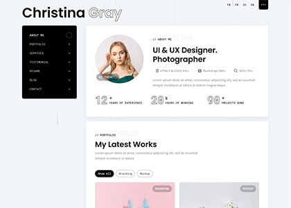 Gray - Personal vCard/Portfolio Template