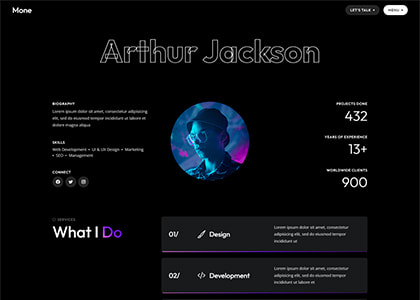 Mone - Personal Portfolio Template